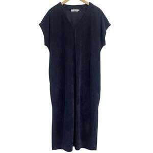 Barefoot Dreams Beach Cozy Terry Kaftan Midi Dress - Size XS Blue Pockets